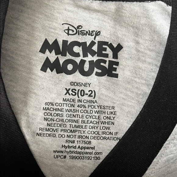 Disney Mickey Mouse Black and Gray Short Sleeve Tee - Picture 2 of 4